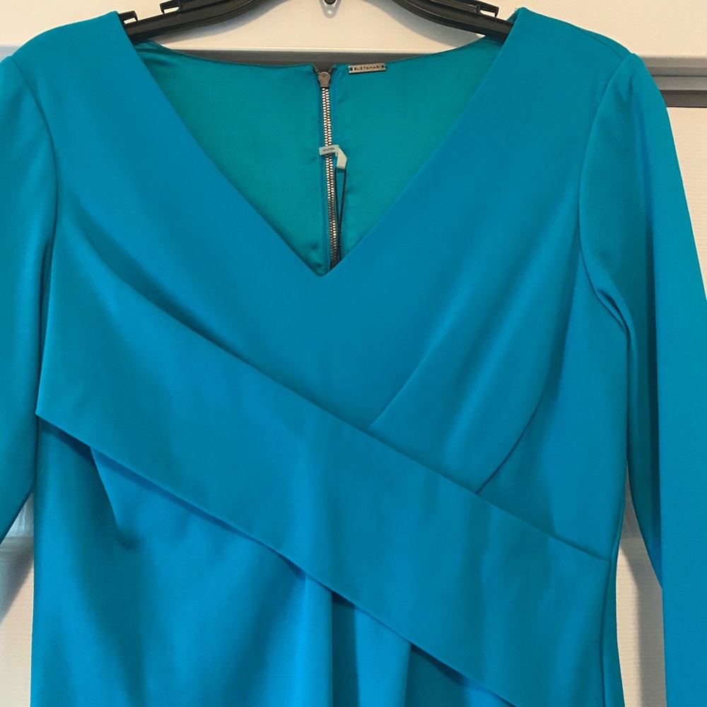 Elie Tahari Teal Long Sleeve Dress